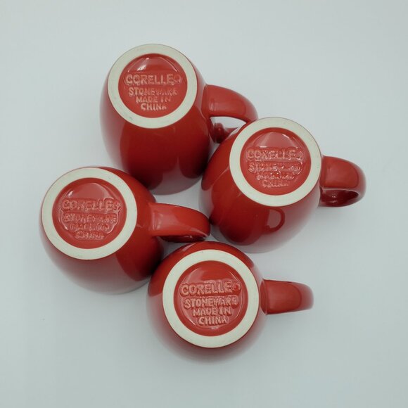 Corelle Urban Red Mugs Corning Red Stoneware Mugs - Picture 3 of 5